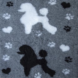 BUBA Legowisko antypoślizgowe DRY BED 28mm PUDEL szary tricolor PUDEL01