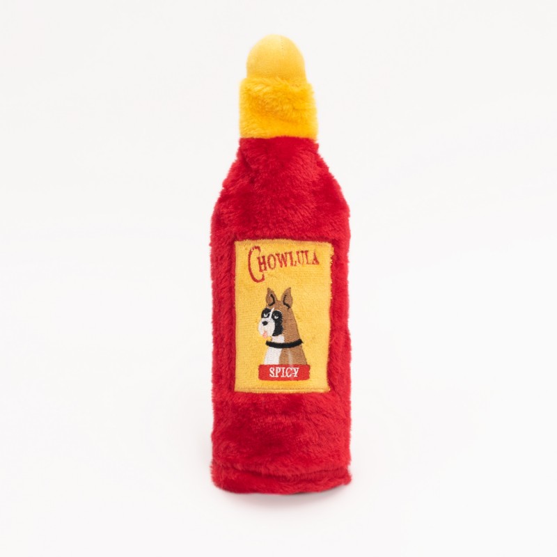 ZippyPaws pluszowa trzaskająca butelka Hot Sauce Chowlula ZP981