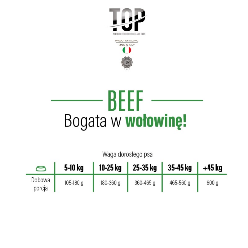 TOP Premium Food Adult Dog Beef z wołowiną S/M