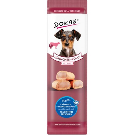 DOKAS miękkie poduszeczki kurczak z wołowiną 10g 201981 Krótka data ważności do 30.04.2026!