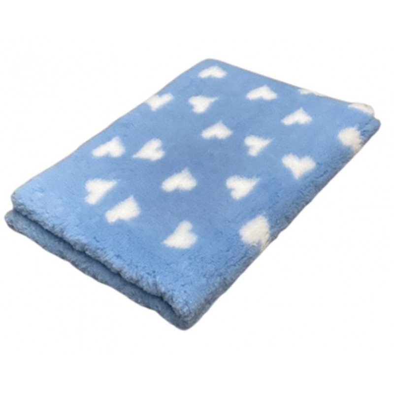 BUBA Legowisko antypoślizgowe DRY BED 28mm błękitny w białe serca A85