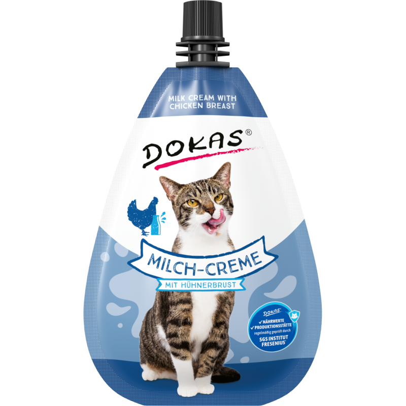 DOKAS kot Milk Cream 80g kurczak 205675 Krótki termin przydatności do spożycia 11.2026