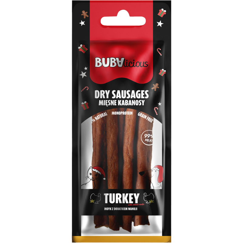 BUBAlicious More Meat XMAS kabanosy 70g indyk z dodatkiem wanilii 8101