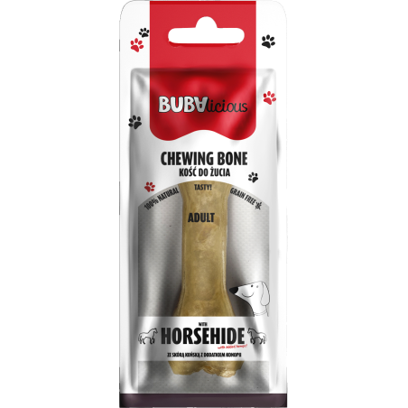 BUBAlicious Kość Adult ze skórą końską z dodatkiem konopi 12cm 3973