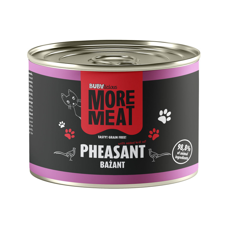 BUBAlicious More Meat karma dla kota mono Pure 185 g BAŻANT 8706