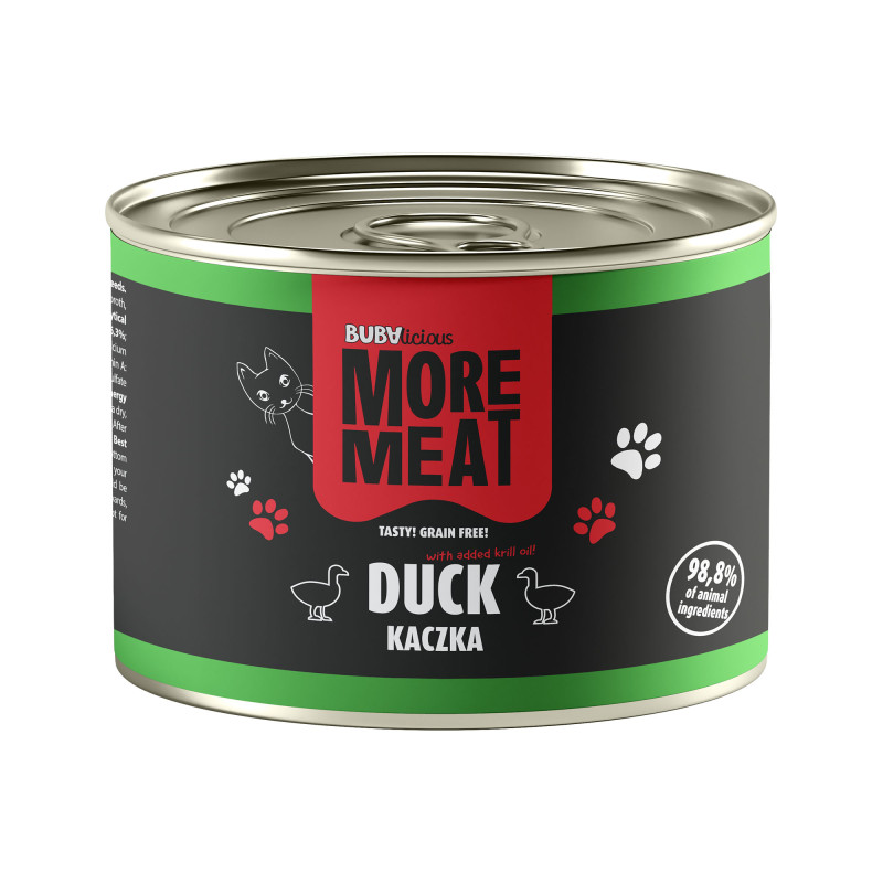 BUBAlicious More Meat karma dla kota mono Pure 185 g KACZKA 8705