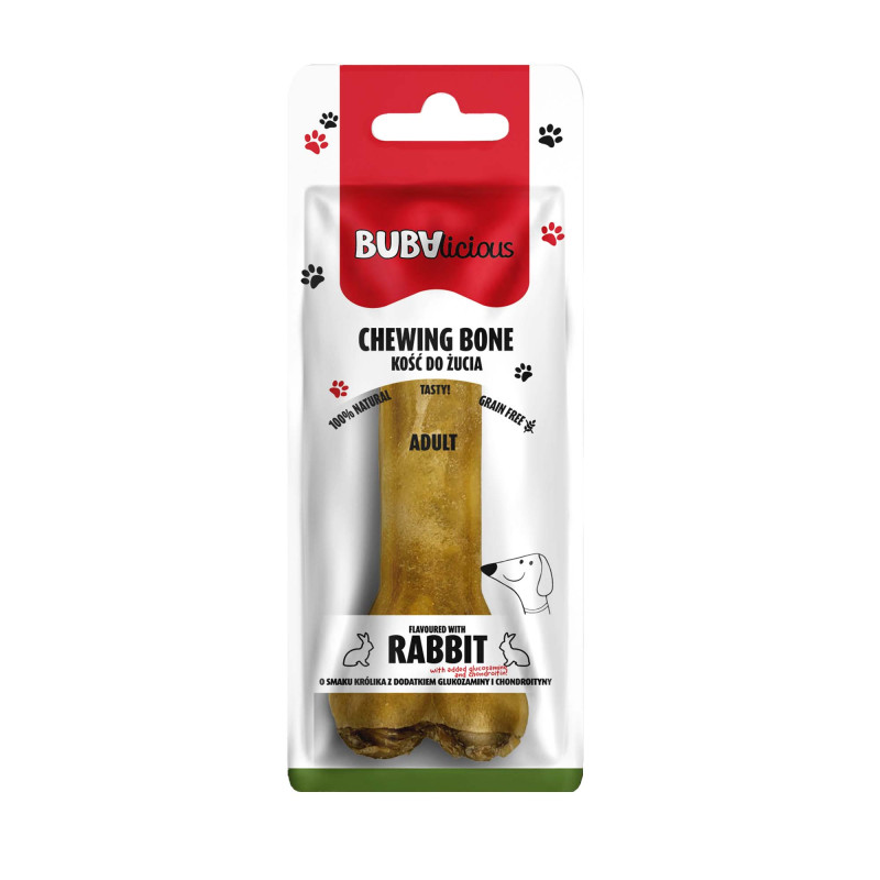 Bubalicious Kość Adult o smaku królika z dodatkiem glukozaminy i chondroityny WSPARCIE STAWÓW 17cm 3715