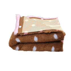 BUBA Legowisko antypoślizgowe DRY BED 28mm brąz kropki róż błękit A247