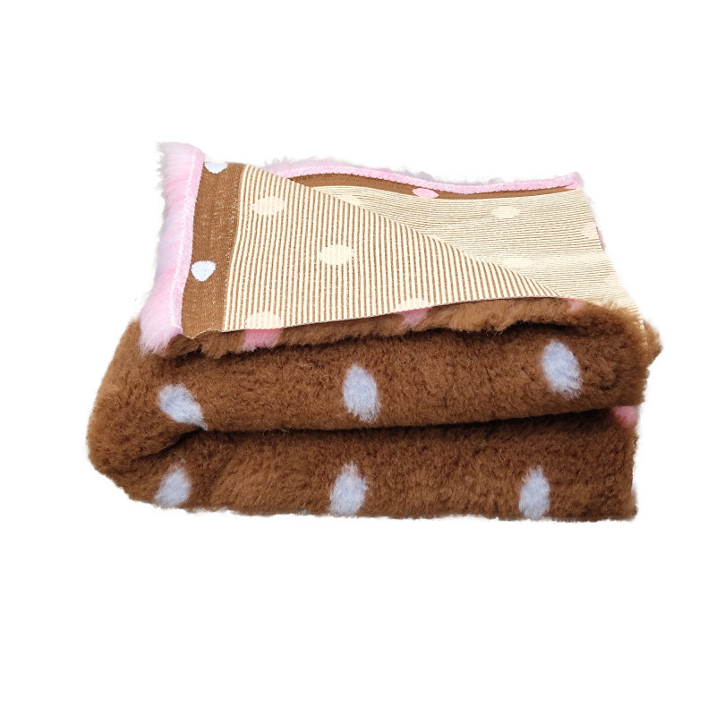 BUBA Legowisko antypoślizgowe DRY BED 28mm brąz kropki róż błękit A247