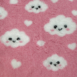 BUBA Legowisko antypoślizgowe DRY BED 28mm różowy we chmurki A226