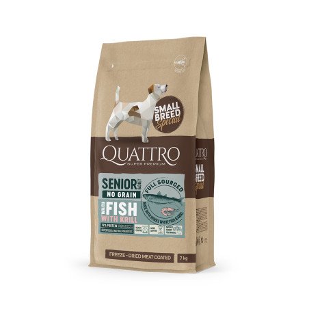 QUATTRO Senior No Grain small breed FISH&KRILL bezzbożowa karma dla psa