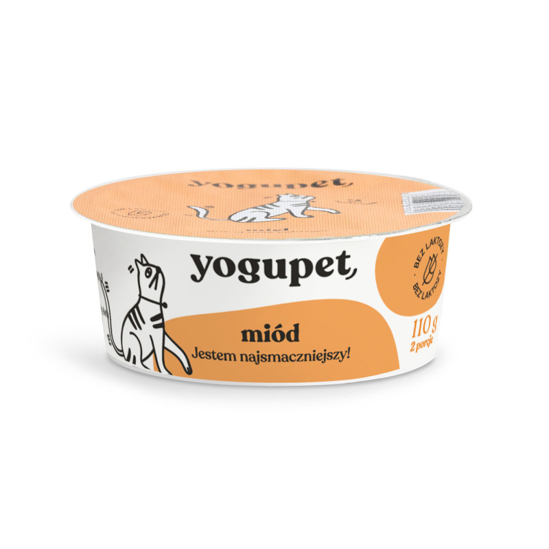 Yogupet kot JOGURT HoneyPet 110g miód Data przydatności do spożycia 25.07.2026