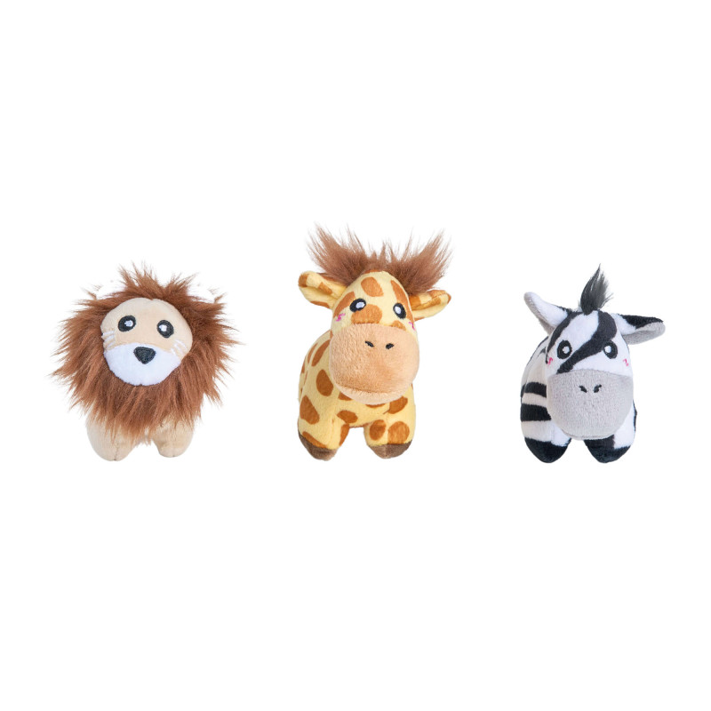 ZippyPaws pluszowe zabawki dla psa Zwierzaki Safari 3szt ZP1107