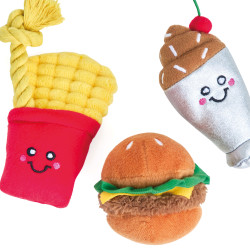 ZippyPaws pluszowe zabawki dla psa Fast Food 3szt ZP1116