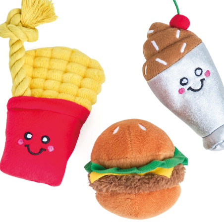 ZippyPaws pluszowe zabawki dla psa Fast Food 3szt ZP1116
