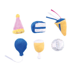 ZippyPaws pluszowe zabawki dla psa Urodzinowe Pluszaki 6szt ZP1622