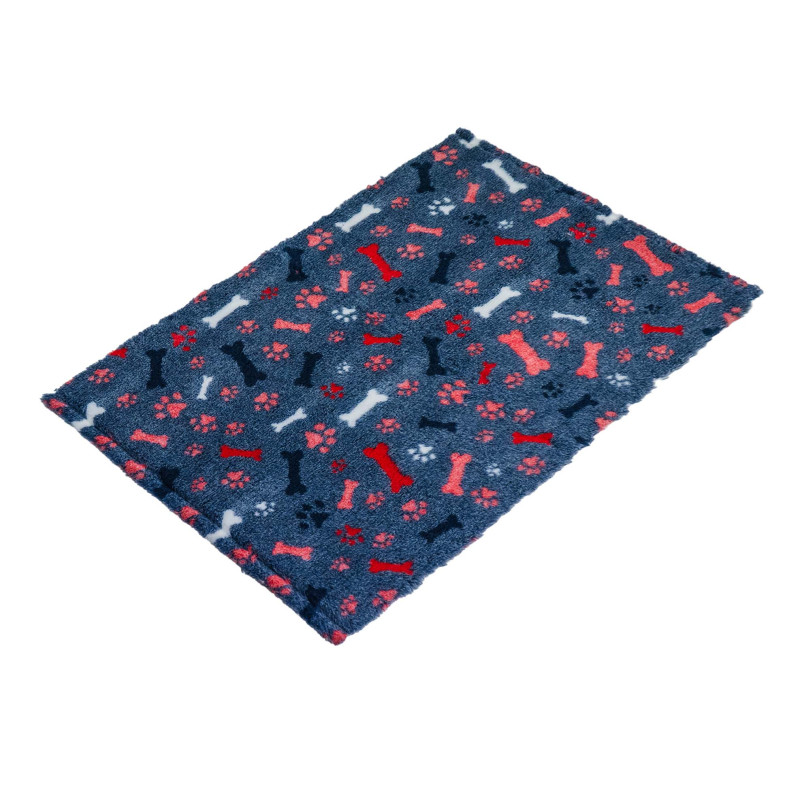 BUBA Legowisko antypoślizgowe DRY BED 28mm granatowe w kolorowe kości & łapy A234