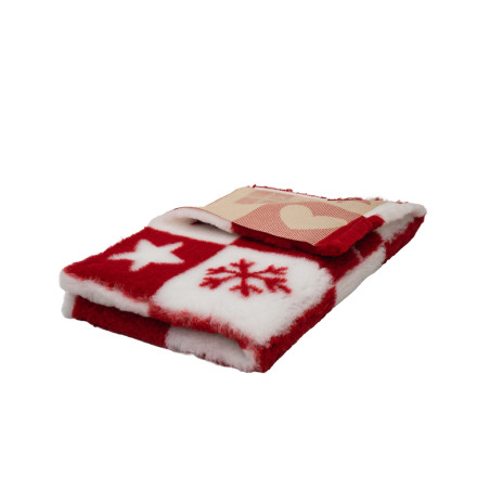 BUBA Legowisko antypoślizgowe DRY BED 28mm krata biało-czerwona XMS11