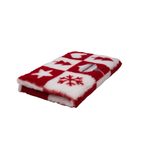 BUBA Legowisko antypoślizgowe DRY BED 28mm krata biało-czerwona XMS11