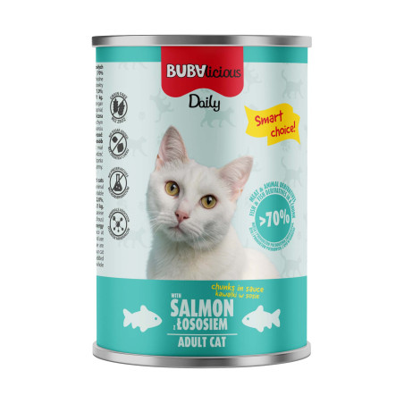 BUBAlicious Daily karma dla kota 400g z ŁOSOSIEM kawałki w sosie 8780
