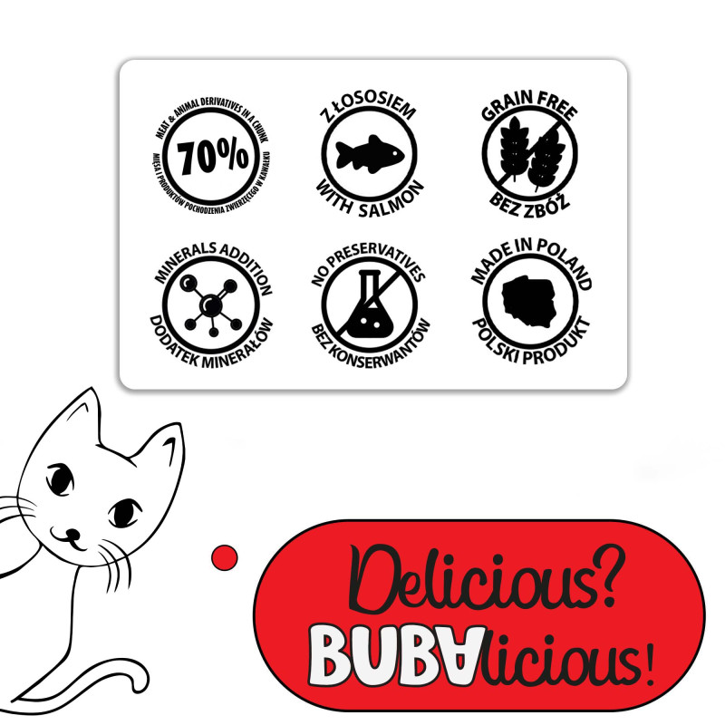 BUBAlicious Daily karma dla kota 400g z ŁOSOSIEM kawałki w sosie 8780