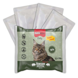 BUBAlicious Daily saszetki dla kota 100g MIX z INDYKIEM, WĄTRÓBKĄ i DZICZYZNĄ