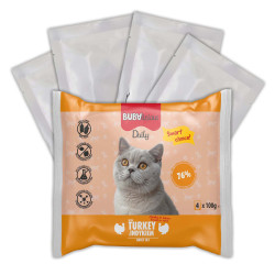 BUBAlicious Daily saszetki dla kota 100g MIX z INDYKIEM, WĄTRÓBKĄ i DZICZYZNĄ