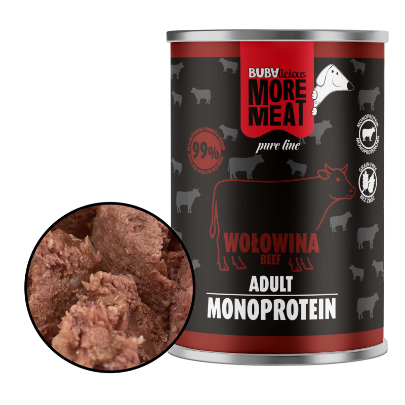 BUBAlicious More Meat mono karma dla psa Pure Line 400g WOŁOWINA 3805