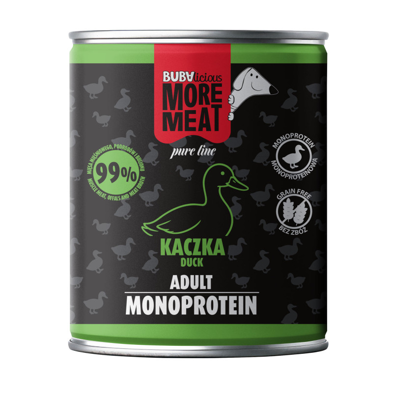 BUBAlicious More Meat mono karma dla psa Pure Line 800g KACZKA 3807