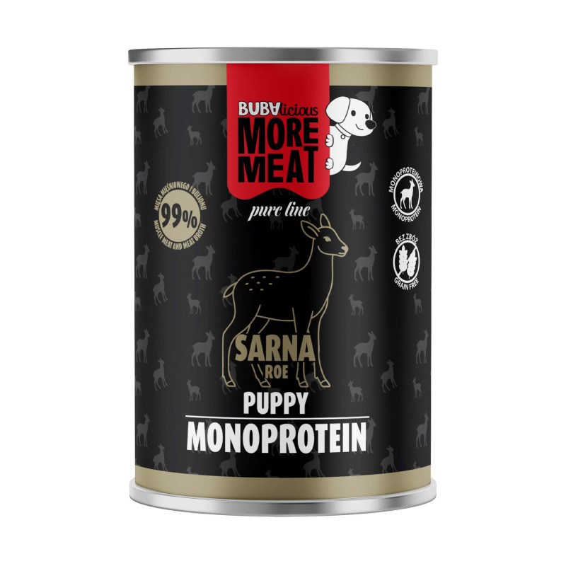 BUBAlicious More Meat mono karma dla szczeniąt Pure Line 400g PUPPY SARNA 3800