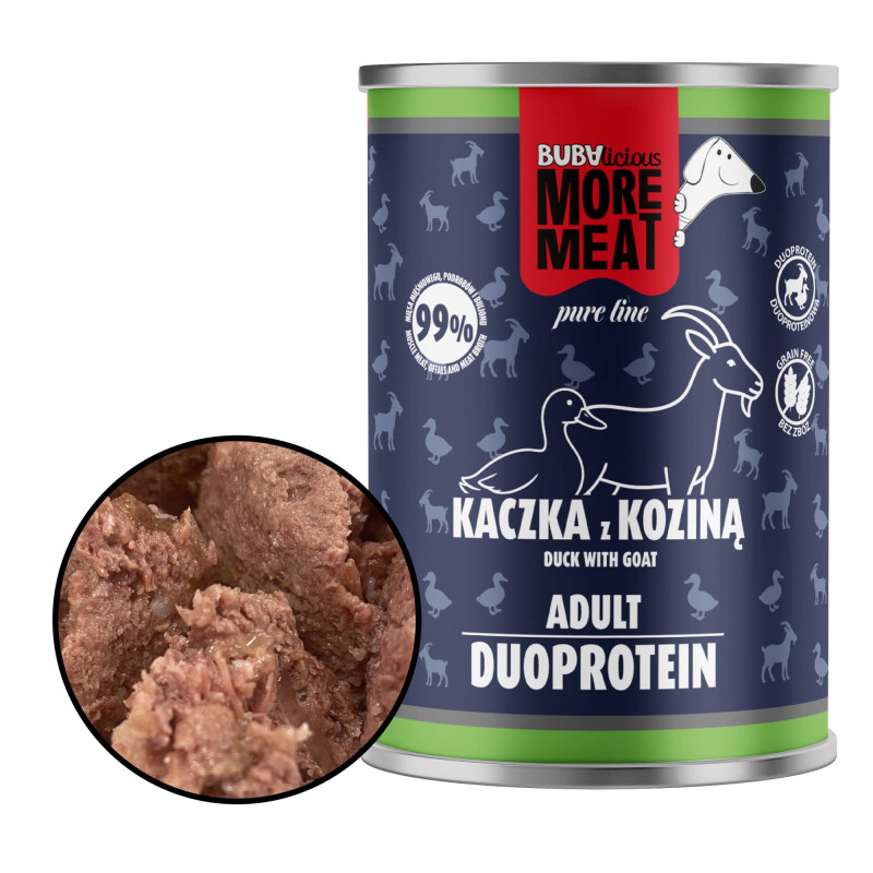BUBAlicious More Meat duo karma dla psa Pure Line 400g KACZKA KOZA 3997