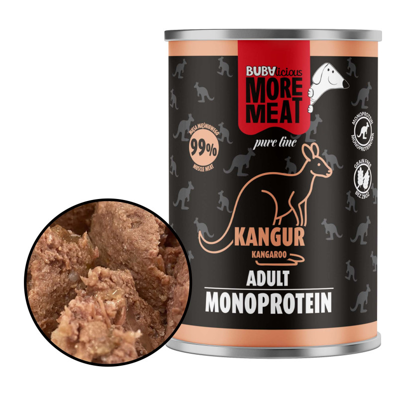 BUBAlicious More Meat mono karma dla psa Pure Line 400g KANGUR 3998