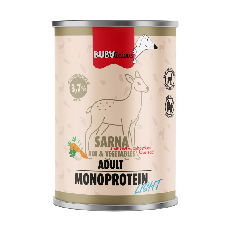 BUBAlicious LIGHT mono karma dla psa 400g SARNA 3801