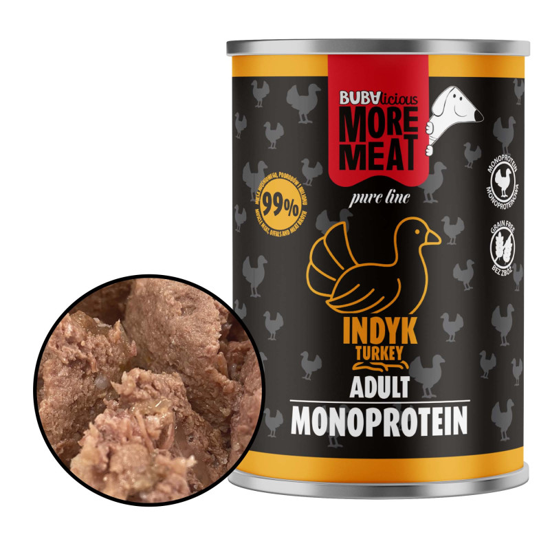 BUBAlicious More Meat mono karma dla psa Pure Line 400g INDYK 3811