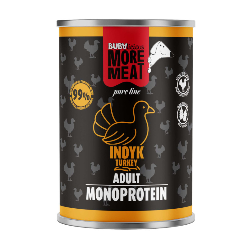 BUBAlicious More Meat mono karma dla psa Pure Line 400g INDYK 3811