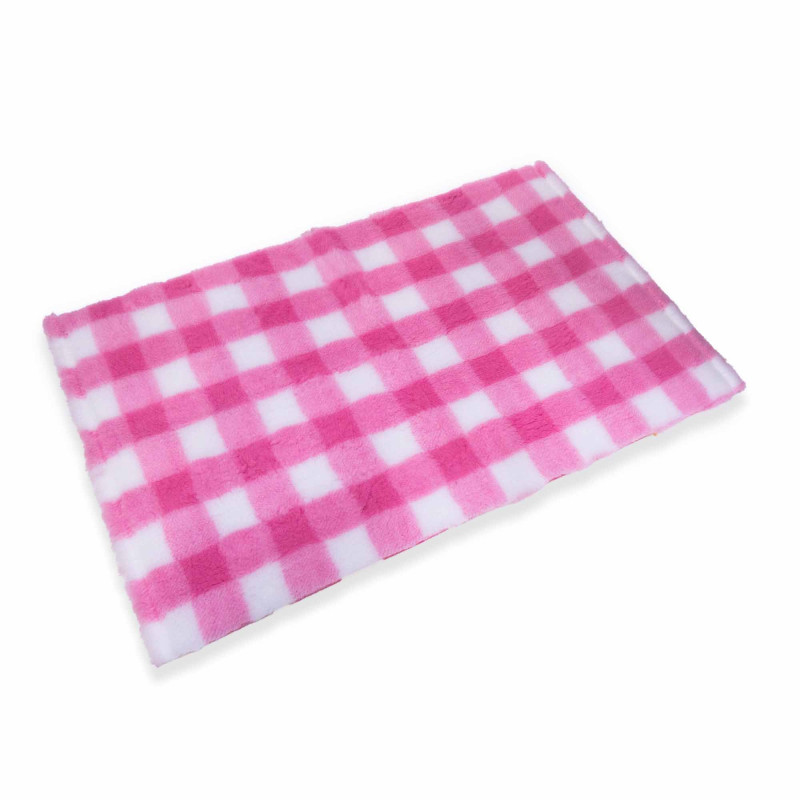 BUBA Legowisko DRY BED 28mm antypoślizgowe krata biało-różowa A243