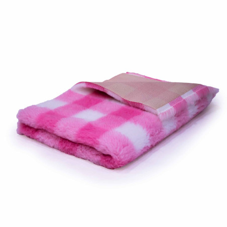 BUBA Legowisko DRY BED 28mm antypoślizgowe krata biało-różowa A243