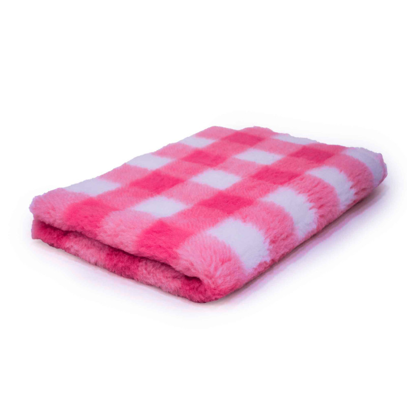 BUBA Legowisko DRY BED 28mm antypoślizgowe krata biało-wiśniowa A287