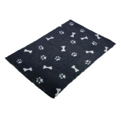 BUBA Legowisko antypoślizgowe DRY BED 28mm grafit w białe łapy i kości A288