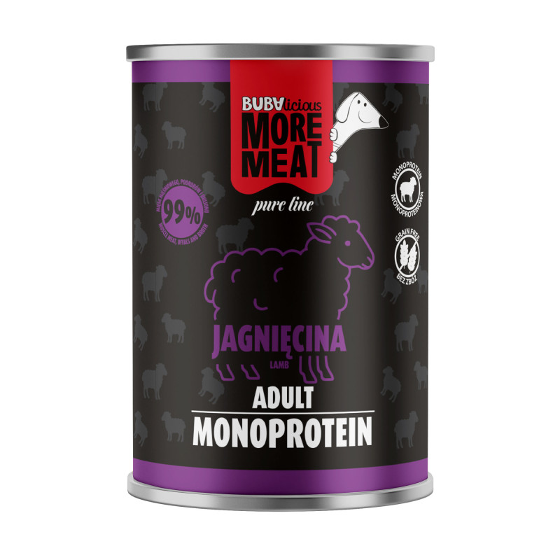 BUBAlicious More Meat mono karma dla psa Pure Line 400g JAGNIĘCINA 3809