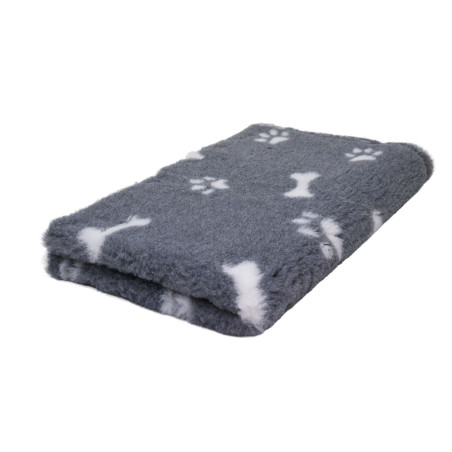 BUBA Legowisko antypoślizgowe DRY BED 28mm szary w białe łapy i kości A266