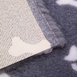 BUBA Legowisko antypoślizgowe DRY BED 28mm szary w białe łapy i kości A266