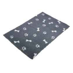 BUBA Legowisko antypoślizgowe DRY BED 28mm szary w białe łapy i kości A266