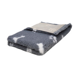 BUBA Legowisko antypoślizgowe DRY BED 28mm szary w białe łapy i kości A266