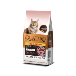 QUATTRO Adult No Grain Sterilised SALMON&KRILL bezzbożowa karma dla kota