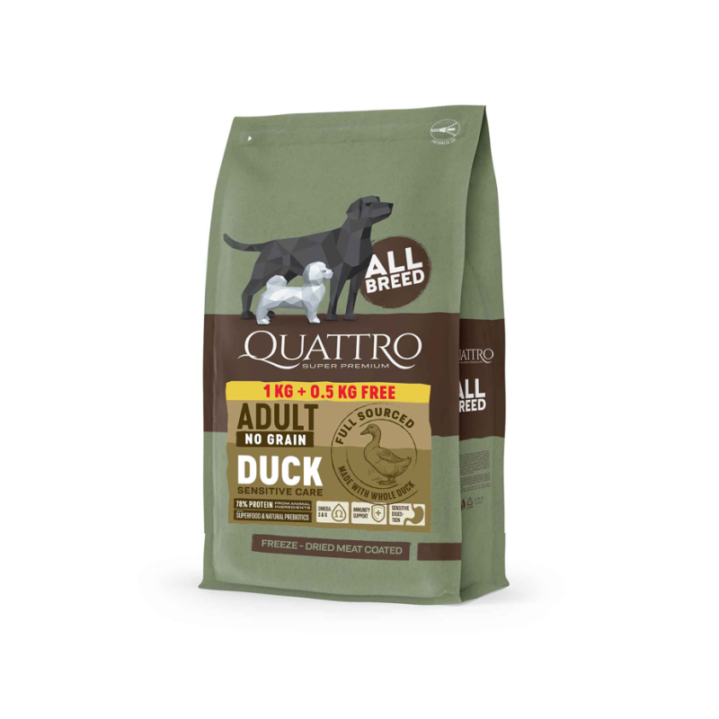QUATTRO Adult No Grain all breed DUCK bezzbożowa karma dla psa