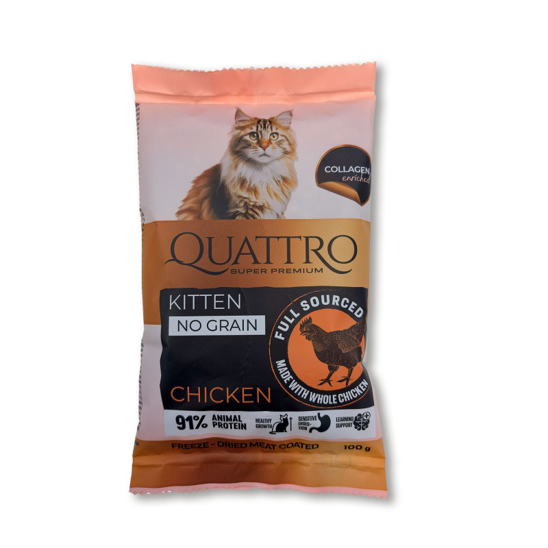 QUATTRO Kitten No Grain Chicken bezzbożowa karma dla kota 100g