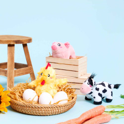 ZippyPaws Przyjaciele z farmy Miniz pluszowe piszczące zabawki dla psa 3szt ZP1109