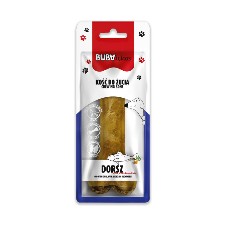 BUBAlicious Kość Adult dorsz z krylem 12cm 8738