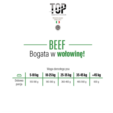 TOP Premium Food Adult Dog Beef z wołowiną M/L